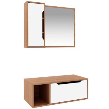 Imagem de Kit Gabinete e Espelheira de Banheiro 80 cm Karina