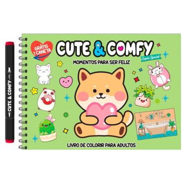 Imagem de Cute & Comfy Super Special Edição 02 - Livro de Colorir Adulto - Momentos para ser Feliz  - Espiral com Caneta