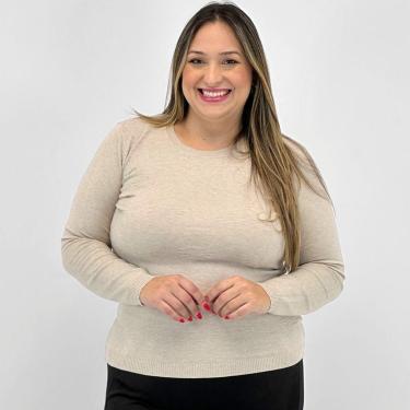 Imagem de Blusa de Lã City Lady Plus Size Gola Redonda Feminina-Feminino