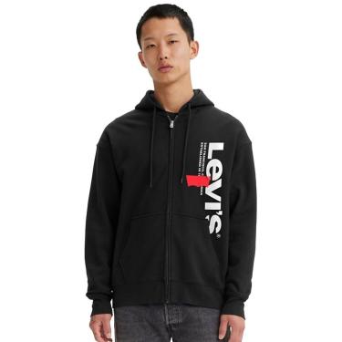 Imagem de Moletom Levis Masculino Relaxed Graphic Zip Up Hoodie Preto-Masculino