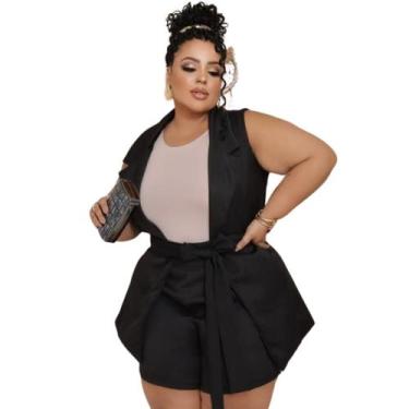 Imagem de Conjunto Social Feminino de Alfaiataria  Look Chic com Colete Longo e 