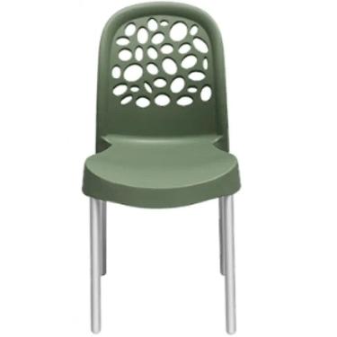 Imagem de Cadeira Deluxe com Pés de Alumínio Forte Plástico Cor Verde
