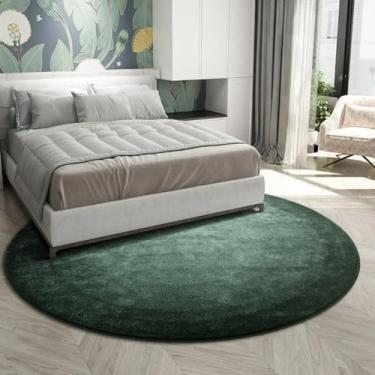 Imagem de Tapetes minimalistas modernos para decoração de quarto, sala de estar, área grande, tapete redondo, macio e fofo, para sala de estar, casa, sólido (160x160 cm/B)