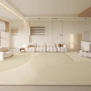 Imagem de Tapetes grandes para sala de estar, tapete macio e fofo para sala de estar, tapete grosso para estudo, estilo creme, decoração de quarto (200x250 cm/D)