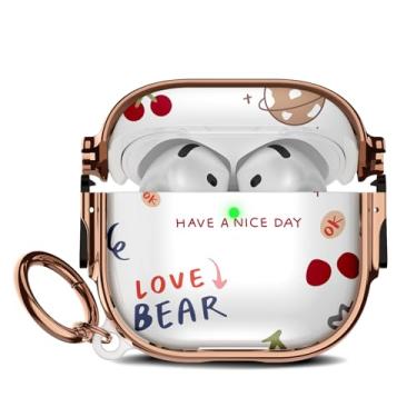 Imagem de Maxjoy Capa fofa para AirPods 4 2024 com trava de segurança, capa para AirPod 4ª geração compatível com chaveiro e chaveiro transparente