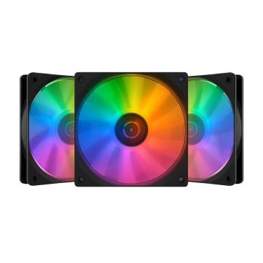 Imagem de Kit 3 Fans TGT Striker Rainbow 120mm - TGT-STK3-BLRBW