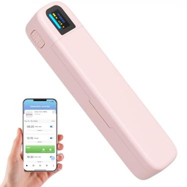 Imagem de Dispensador inteligente de comprimidos com alarme e Bluetooth, organizador de 7 dias uma vez ao dia e estojo de viagem, medicamentos controlados por aplicativos/suplementos/lembrete de vitaminas