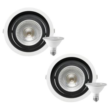 Imagem de 2 Spot Embutir Redondo Recuo PAR30 + Lâmpada LED 10W 6500K E27 - SAVE 