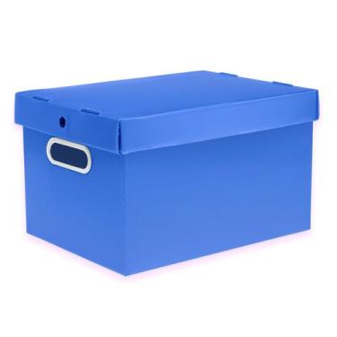 Imagem de Caixa Organizadora Lisa Média Multiuso - POLYCART,  AZUL