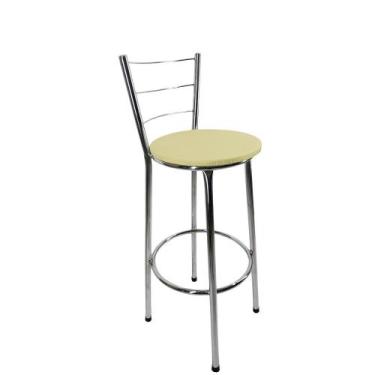 Imagem de Kit banqueta alta cromada cozinha gourmet americana bar - FortMix, Beg