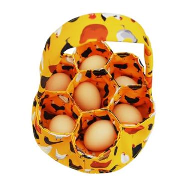 Imagem de Cesta de coleta de ovos, cesta de ovos para coleta de ovos frescos, 7 bolsas, bolsa de lona para coletar galinha, galinha, pato, suporte com alça para jardim de fazenda