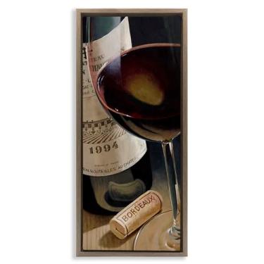 Imagem de Stupell Industries Arte de parede em tela flutuante marrom garrafa de vinho tradicional sem rolha, design de arte de parede por Stefano Ferreri, 30 x 15