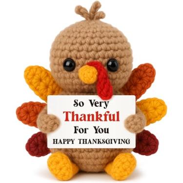 Imagem de Thanksgiving Gifts for Women Handmade Crochet Turkey Women Family Adults Hostess Friend Happy Holiday Thanksgiving Card Party Favors Activities Crafts Basket Dinner Table Fall Home Decorations