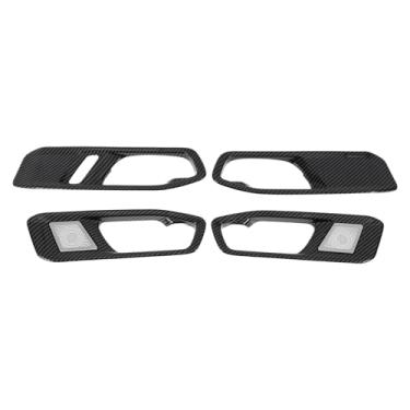 Imagem de Hihaha Acabamento de tampa de tigela de maçaneta interna para Honda Accord 2023-2025 Maçaneta interna acabamento de moldura de fibra de carbono ABS preto 4 peças