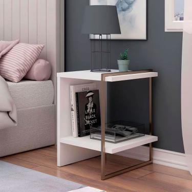 Imagem de Mesa De Cabeceira E Mesa Lateral Infinity Genialflex Branco