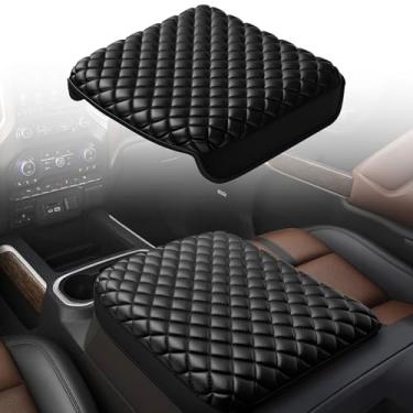 Imagem de LINOAH Capa de apoio de braço do console central para Chevy Chevrolet Silverado & GMC Sierra 2019-2025, Tahoe & Suburban & Yukon 2021-2025, assento de balde, almofada de tampa de descanso de braço de