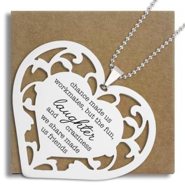 Imagem de Presente de enfeite de coração para colega de trabalho e amiga, lembrança com citação de colegas Chance Made Us para Dia de Ação de Graças, Natal, Semana de Gratidão, Adeus, Espelho Retrovisor