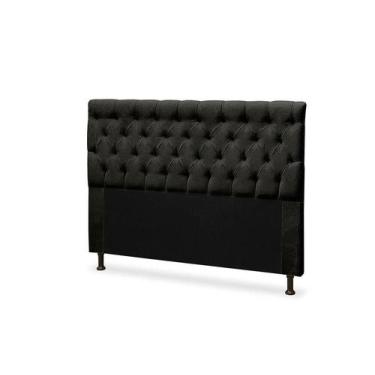 Imagem de Cabeceira Cristal 1,60 Para Cama Box Suede Amassado Preto - JS Móveis