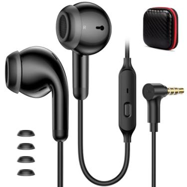 Imagem de Fones de ouvido com fio com microfone, fone de ouvido preto de 3,5 mm com fio para Chromebook ASUS Laptop School, fones de ouvido estéreo HiFi com cancelamento de ruído, fone de ouvido plug-in para