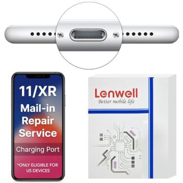 Imagem de Lenwell Serviço de reparo por correio com substituição de porta de carregamento para iPhone 11 / iPhone XR Porta de carregamento USB Substituição completa da montagem, serviço Pro-Repair (não peças)
