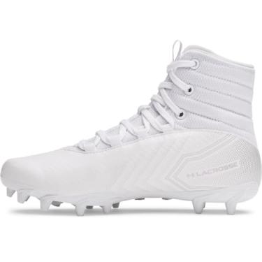 Imagem de Under Armour Tênis infantil unissex Highlight Jr Lacrosse Cleats, (100) Branco/Branco/Prata Metálica, 17