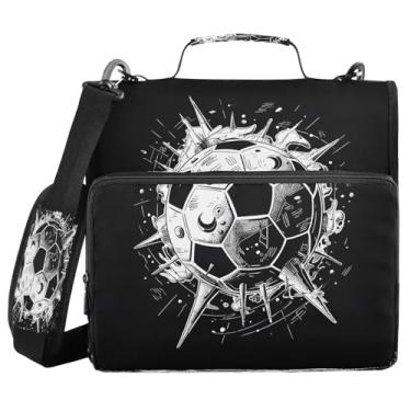 Imagem de Pasta para fichário com 3 anéis com zíper e alça de ombro, 500 folhas, organizador de papel, organizador de documentos, pasta de arquivos para escola, escritório