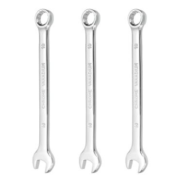 Imagem de HARFINGTON 3 peças chave de combinação 10 mm caixa métrica de 12 pontos e chave inglesa de extremidade dupla CR-V de extremidade aberta para reparo de máquinas de móveis de tubos automotivos, faça