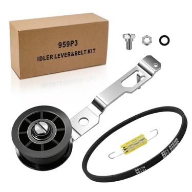 Imagem de Kit de polia de arruela 959P3 adequado para Speed-Queen SWNYC2HP115TW02 LWN432SP113TW01 SWNBC2PP112TW01, 959P3 Alavanca de polia de arruela e correia de arruela e kit de mola substitui AP4489045