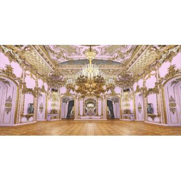 Imagem de Painel de Lona Palácio Realeza Rosa - Fabrika de Festa, 400x250cm