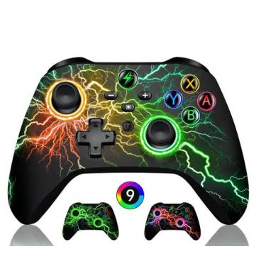 Imagem de Controle Sem Fio Pc Game RGB LED Joystick Turbo - KNUP