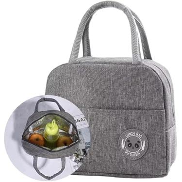 Imagem de Bolsa Térmica Lancheira para Marmita com Alça – Conserva Alimentos e Bebidas – Cores Sortidas (cinza)