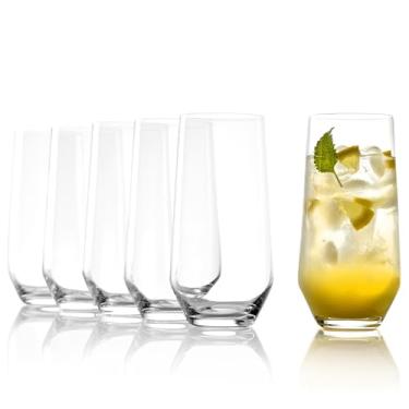 Imagem de Stölzle Lausitz Copo Longdrink Quatrophil Jogo com 6 unidades – 390 ml – Copo de Cristal para Coquetéis, Água e Sucos – Resistente a impactos – Design Moderno – Resistente à lava-louças