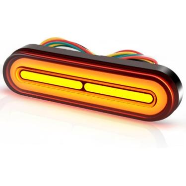 Imagem de iFunyLED Motorcylce LED luz traseira de duas cores, 12 V-80 V super brilhante para luz de direção de freio de seta, serve para quadriciclo, scooter, bicicleta, caminhão, trailer e carro de golfe