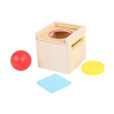 Imagem de EHJRE Caixa de objetos permanentes para crianças, classificação de cores em três formatos, presente de aniversário para meninos e meninas, caixa de