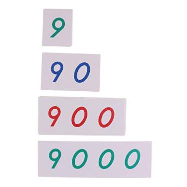 Imagem de Ｂｅｓｇａ Material de Matemática Montessori: Cartões com Números de 1 a 9000, Brinquedos Educativos Infantis para Jardim de Infância/escola Fundamental