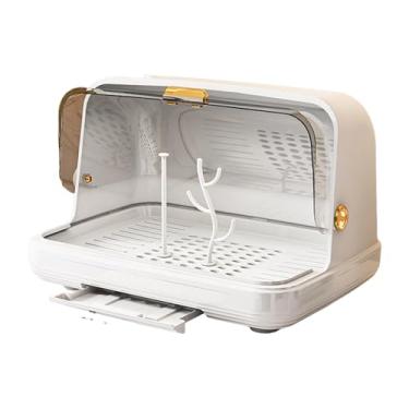 Imagem de JWQFBC Suporte de Secagem para Garrafas de Berçário, Caixa de Armazenamento, Secador de com Tampa, Organizador Fácil de Limpar, Recipiente para Armár, Branco Grande