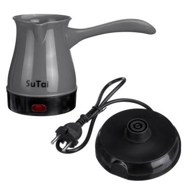 Imagem de Cafeteira Eletrica 600w Maquina De Cafe Expresso Europeu Turco Aquecedor De Agua Cinza