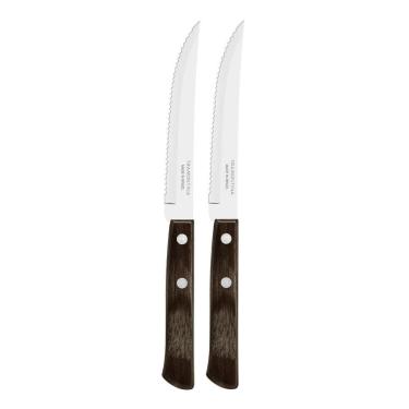 Imagem de Kit 2 Facas Churrasco Tramontina Polywood Inox Cabo Castanho