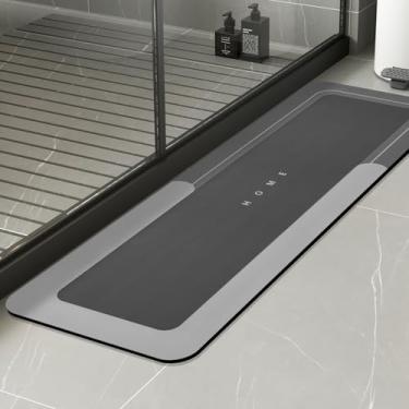 Imagem de Housego Tapete de banho absorvente tapete mágico, tapete de secagem rápida tapete de banho mágico (1 peça, 43 x 127, cinza escuro)
