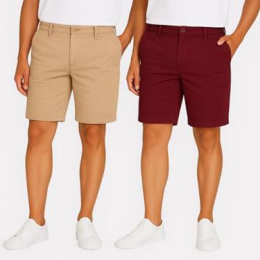 Imagem de Kit 2 Bermuda Colorida Sarja Jeans Masculino Diversas Cores - Prime St