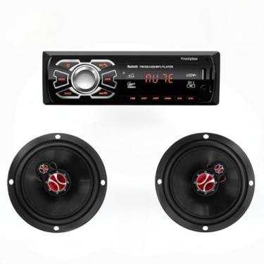 Imagem de Automotivo Bluetooth Completo com Rádio MP3/USB + Par de Auto Falante 6" 120W RMS,