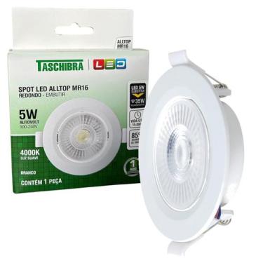 Imagem de Spot Led Redondo Embutir 5W MR16 Luz Neutra 4000K - TASCHIBRA