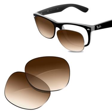 Imagem de Glintbay Lentes de óculos de sol de substituição 100% precisas para RayBan New Wayfarer RB2132 58 mm - Marrom dégradé polarizado