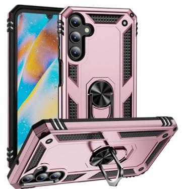 Imagem de SORAKA Capa para Samsung Galaxy A15 5G com suporte de anel capa protetora para Samsung Galaxy A15 4G capa traseira de policarbonato rígido com placa de metal para suporte magnético de telefone carro