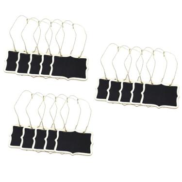 Imagem de Maxmoral 15 peças, 6 x 8,5 cm, pequeno quadro negro de madeira, com cordão, suporte para pendurar, sinal adequado para etiquetas de buffet, decoração de plantas, números de mesa