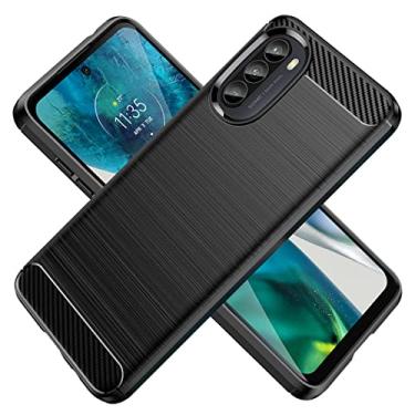 Imagem de KOARWVC Capa de telefone para Motorola G52 4G/Moto G82 5G/Moto G71S 5G Capa de fibra de carbono à prova de choque resistente escudo antiarranhões capa traseira de TPU macio para Motorola Moto G52 4G
