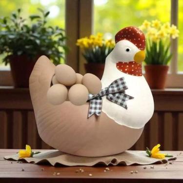 Imagem de Galinha Elegance Aberta Porta Ovos Grande Cor Coffee - Decore Casa