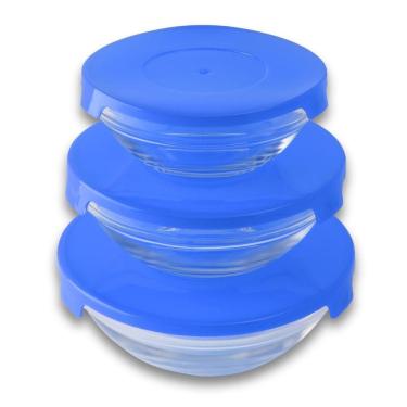 Imagem de Kit Tigelas de Vidro com Tampa Hermética