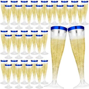 Imagem de Taças de champanhe descartáveis Jingmore 130 ml (pacote com 36) azuis