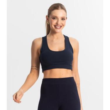 Imagem de Top Fitness Feminino em Cotton Pesado Select Azul, P, Azul